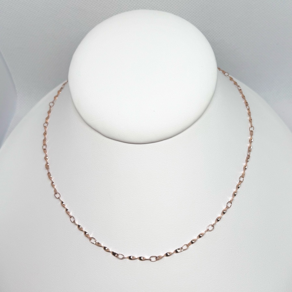 Korean Minimalist 18k Rose Gold Plated Stainless Steel Twisted Chain Necklace